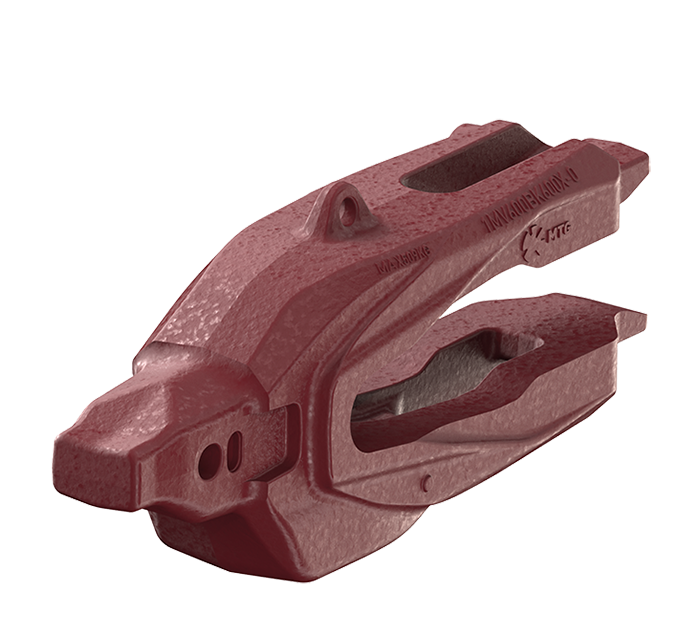 MTG SYSTEMS / VEEMET ROPE SHOVELS - Heavy-duty Adapter for BK600 in isometric view