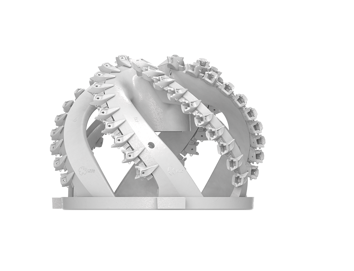 MTG CUTTERHEADS with MTG SYSTEMS / DMET Wing adapters for sand and clay applications - Lateral view MTG CUTTERHEADS with MTG SYSTEMS / DMET Wing adapters image